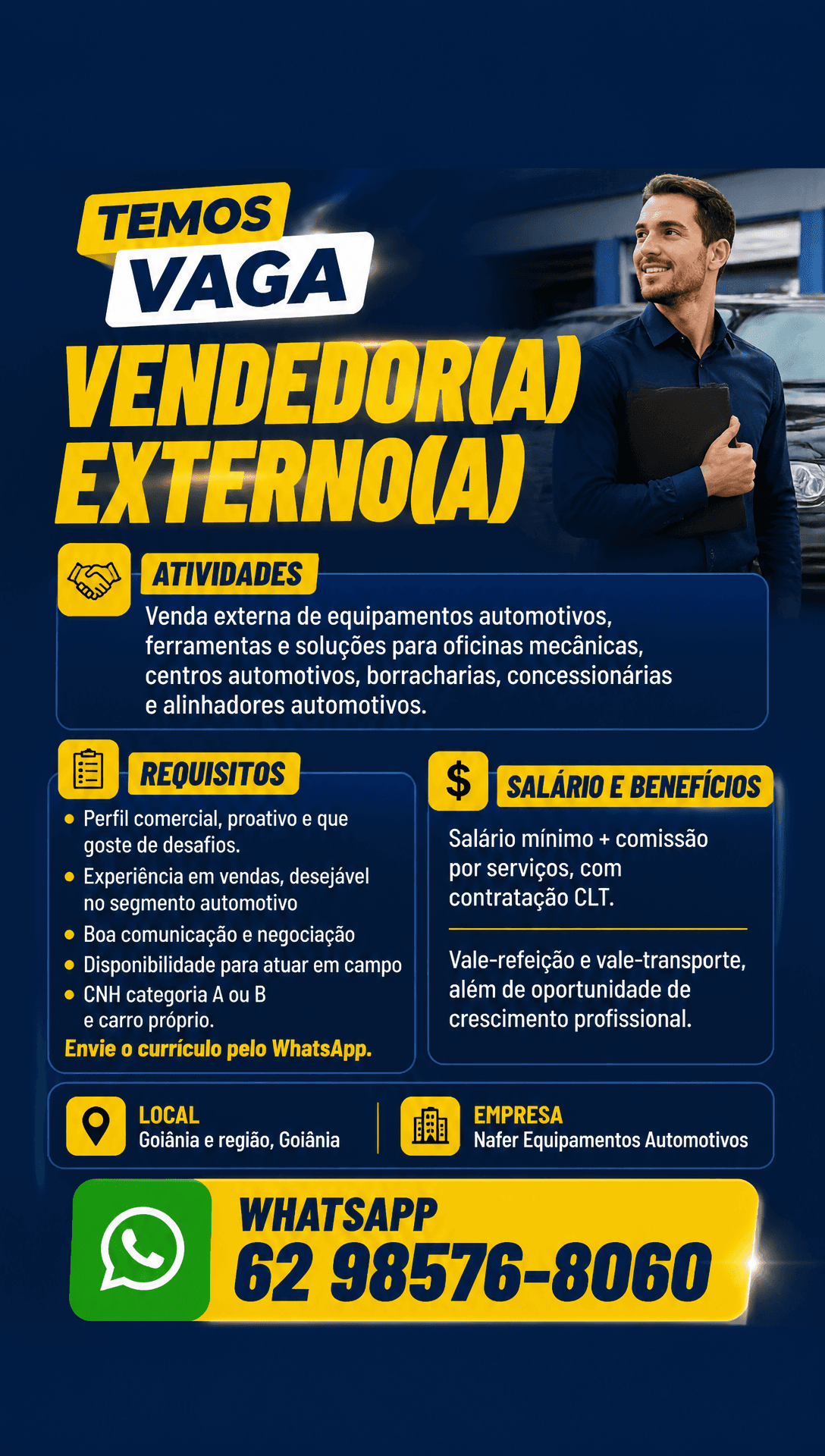Arte da vaga de Vendedor(a) Externo(a)