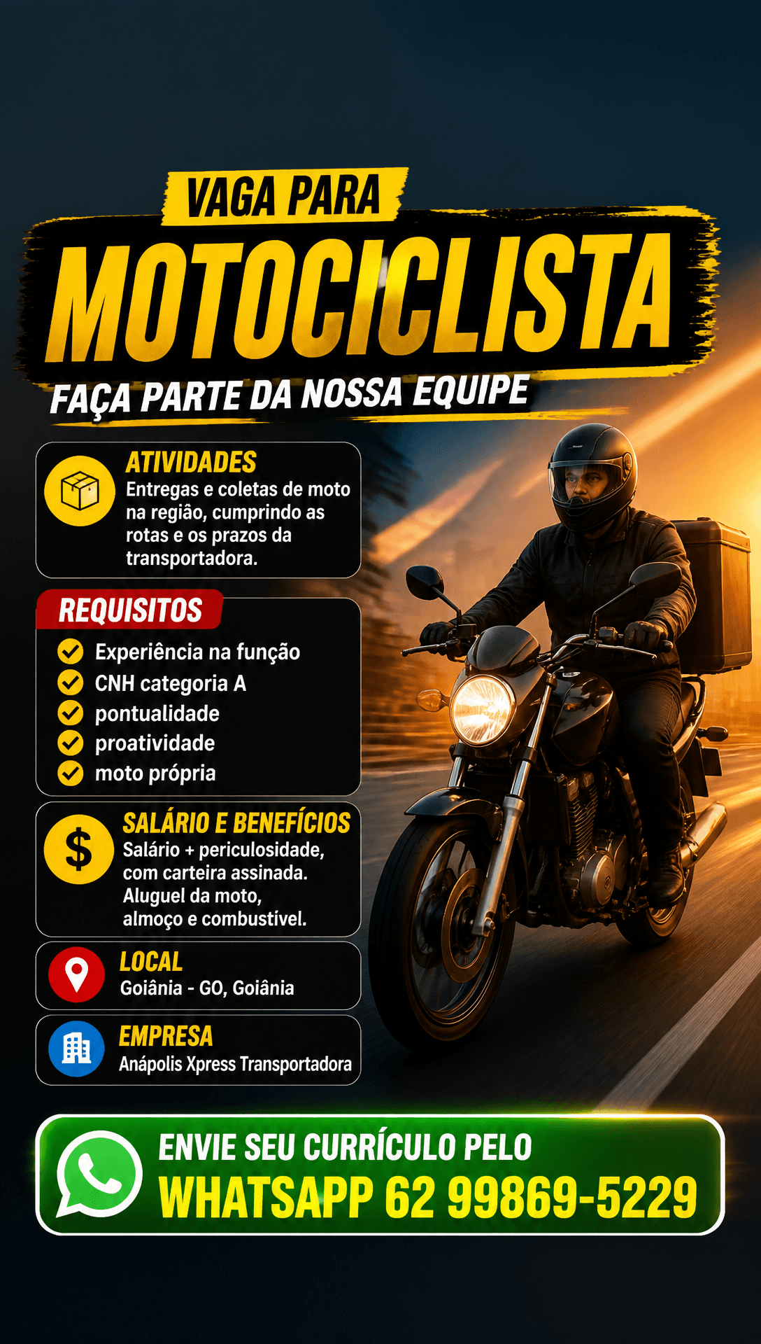 Arte da vaga de Motociclista