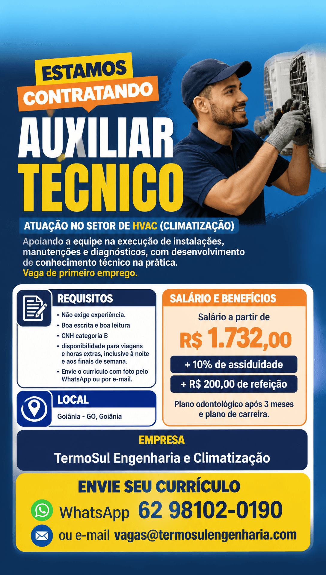 Arte da vaga de Auxiliar Técnico