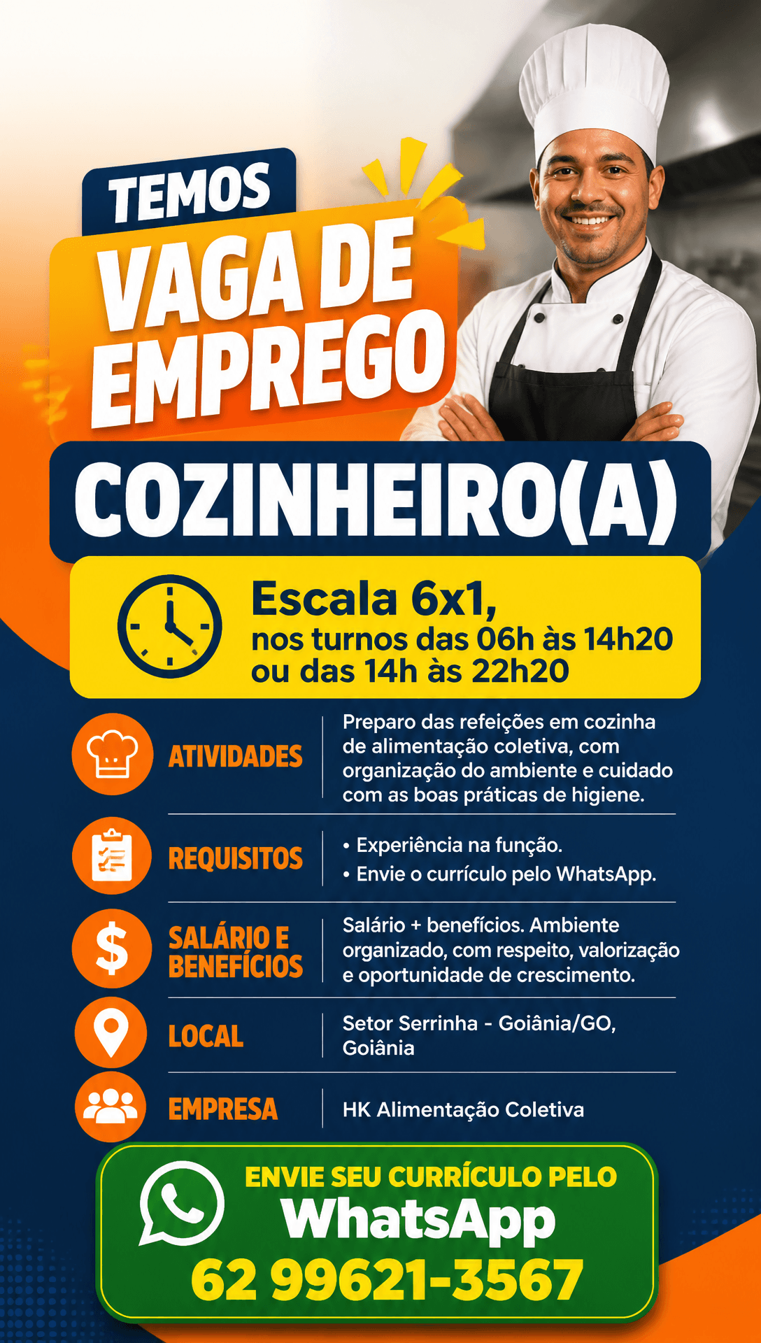 Arte da vaga de Cozinheiro(a)